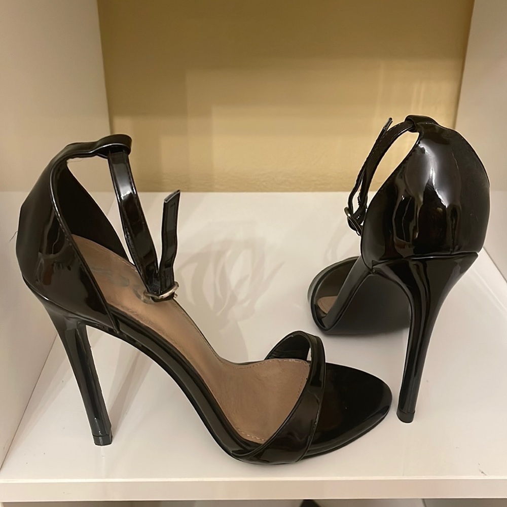 Black EGO strap sandal heels